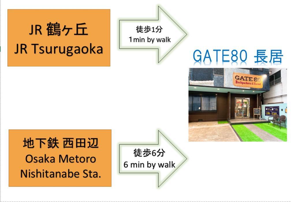 Gate 80 Hostel Osaka Exterior foto